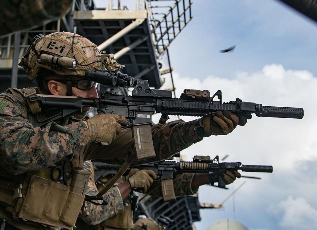 Possible Magpul MOE stock with field modification on top.